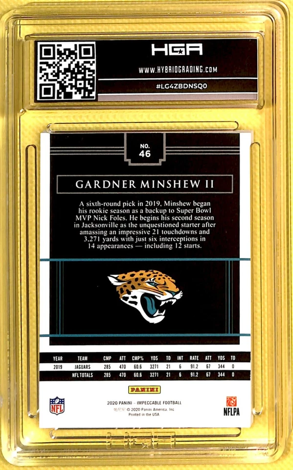 2020 Panini Impeccable /75 Gardner Minshew #46 HGA 9 R6220J - Image 2 of 2