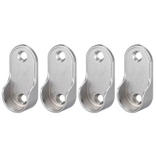 Zinc Alloy Oval Closet Wardrobe Rod End Supports Fit Rod Dia 22mm 4 PCS