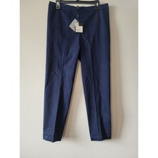 St. John Women s Trouser Pants Jean Blue Indigo Stretch Tapered High Waist Sz 10