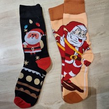 Two Pack Fun Novelty Christmas Crew Socks 4-7