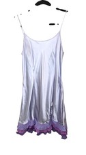VTG Victoria Secret Lavender 100 Silk Intimates Sleepwear Layered Ruffle Size M