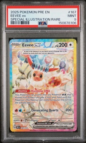 2025 POKEMON PRE EN-PRISMATIC EVOLUTIONS #167 EEVEE EX PSA 9
