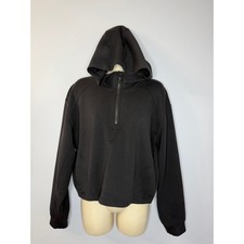 Lululemon Modal Spacer Training Half-Zip Hoodie Black Sz 8