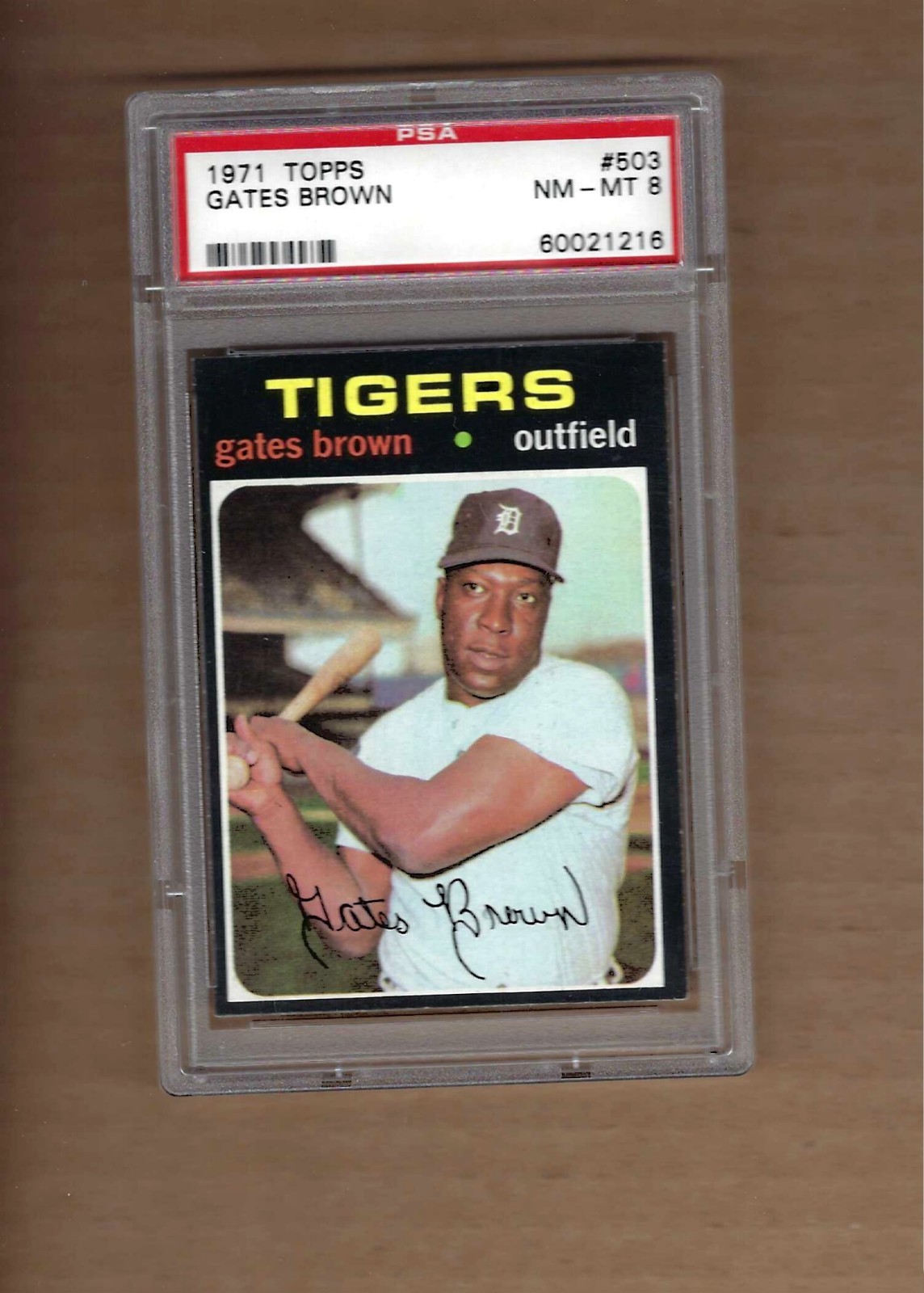 1971  TOPPS   GATES  BROWN  #  503    PSA  8