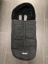 Doona Black Infant Stroller Footmuff Padded Faux Fur Line Zip Closure Cozy Cover
