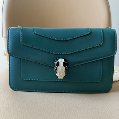 BVLGARI  Serpenti Leather Crossbody Bag 8.5''W x 5''H x 2''D