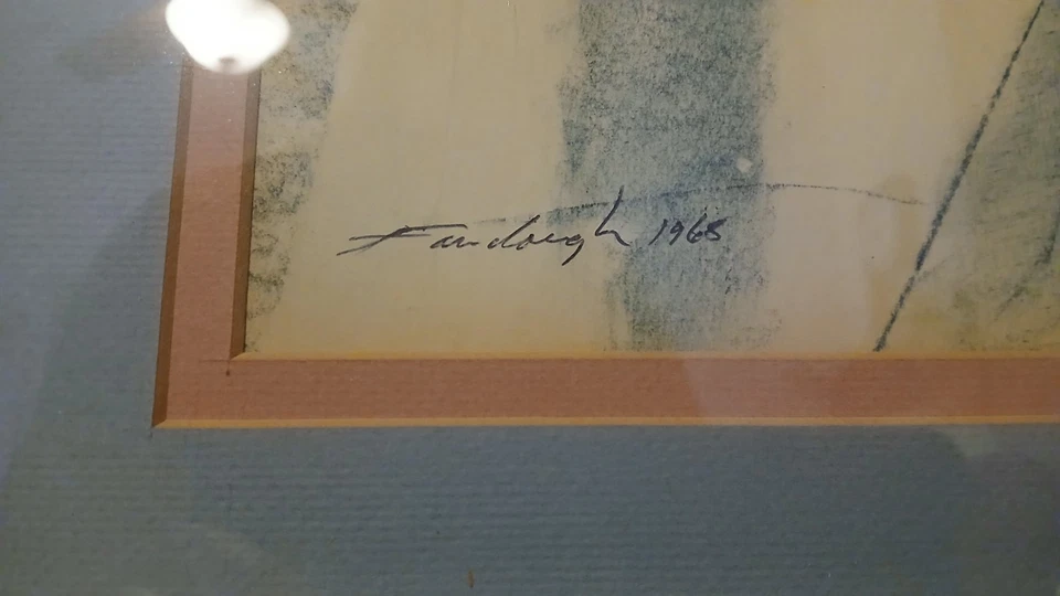 Gerald D. Fairclough signed/dated 1965 Artist Drawing of Circus Performer - Image 2 of 4