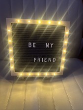 Changeable Felt Letter Board with LED Lights - 10 10" Message Custom Signs ...