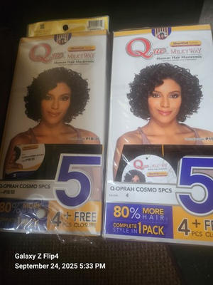 #ad #ad 100% Human Hair Mastermix Que by Milky way Ophra COSMO 5 quot; piece w closure $20.00