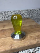 MOTTA 694 Professional Barista Flat Base Coffee Tamper 58m Yellow Rainbow Handle