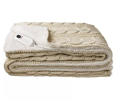 StaySnug Heizdecke Creme Strick Sherpa Heizdecke 9 Wärme Luxus