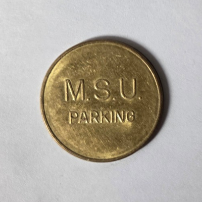 #ad East Lansing MI M.S.U. Parking Token 25mm $7.95