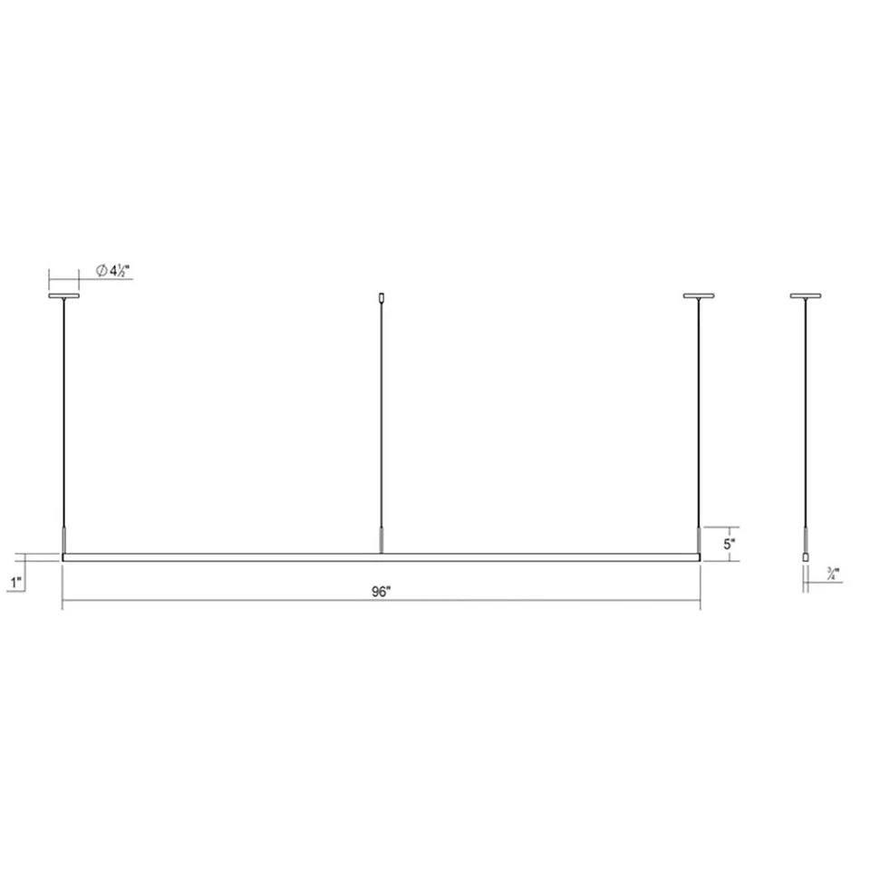 Sonneman 2818-8 Thin-Line 96"W LED integrado de dos caras - Blanco Foto 3 de 4
