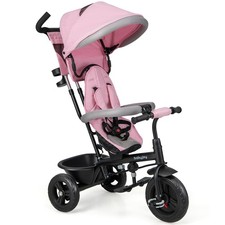 4-in-1 Kids' Tricycle Stroller Toddler Push Bike with Reversible Seat Baby Trike