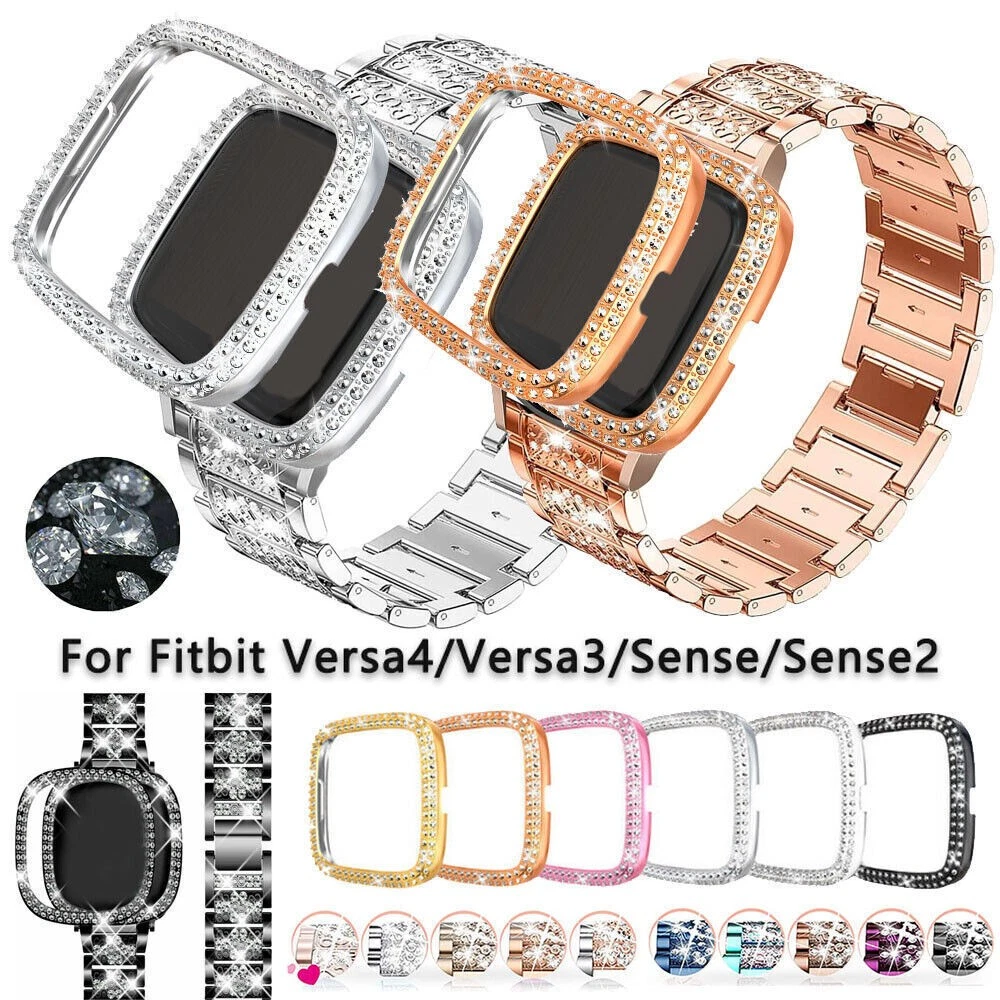 Baluuue Cinturino In Acciaio Con Strass A Forma Di X Per Fitbit Versa Lite, Argento, Bracciale Elegante
