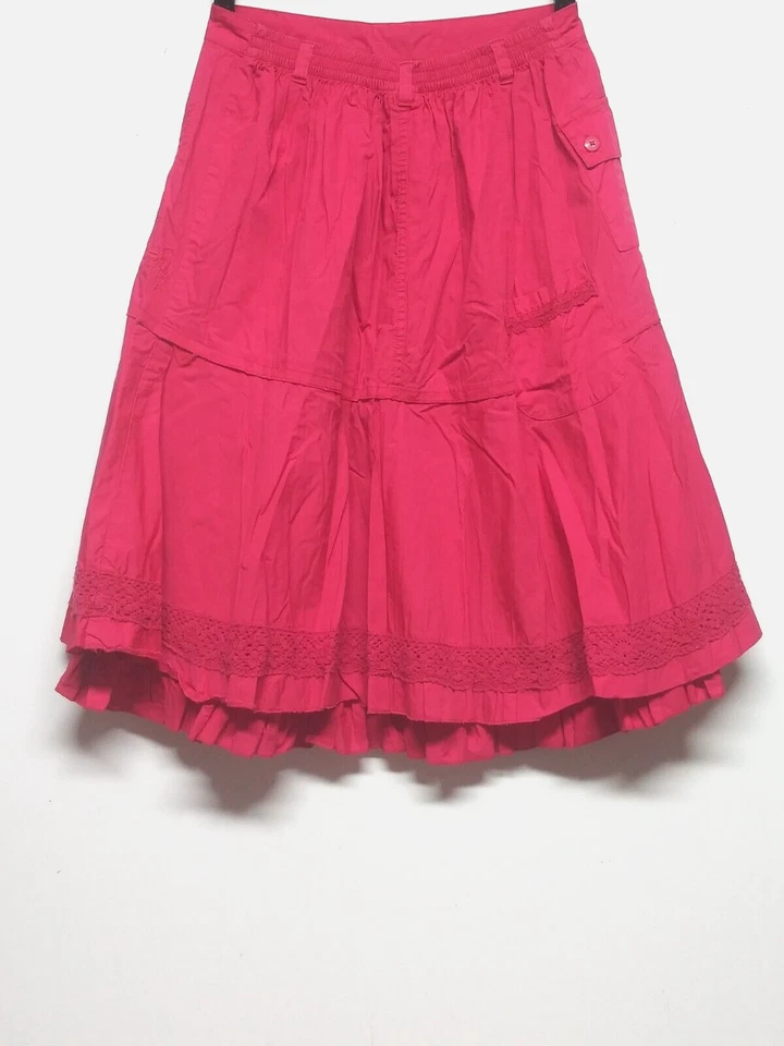 Falda Gloria Desteñida Niñas XL (14-16) Color Saúco Rosa Línea A Acampanada Capas EC Foto 2 de 4