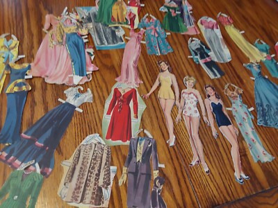 Vintage LOT CUT-OUT DOLLS COVER GIRLS Maryann,Patricia,Marilyn MUCH CLOTHING