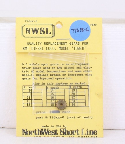 Engranaje torre Northwest Short Line NWSL 77618-6 latón 18 dientes KMT/Tenshodo | Zustand: New
