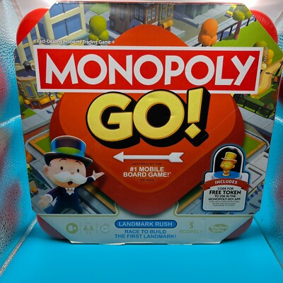 Monopoly GO! Board Game Landmark Rush Brand New Sealed Cover has a Tear