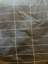 Bare Home Twin Size Fitted Sheet Dark Blue White Rectangle Lines Polyester CN12