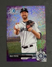 2017 Bowman Chrome Prospects Purple Shimmer Refractor Max Povse #193