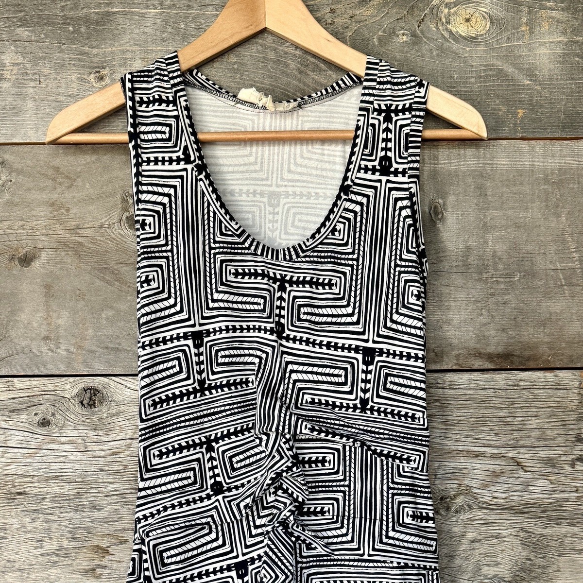 nicole miller black and white dress Nicole Miller White & Black Dress Paisley Empire Waist Stretch Sheath Large New