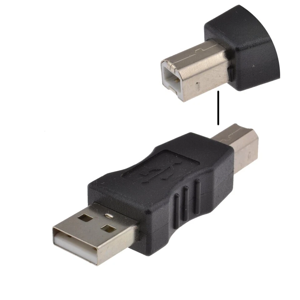 USB 2.0 Type-A to Type-B Printer/Scanner Data Extension Adapter Male-Male - Image 4 of 4