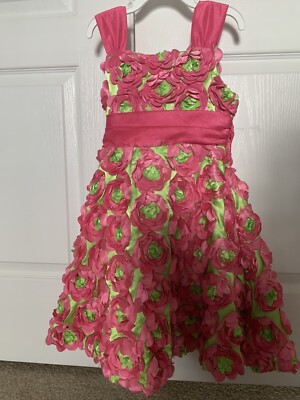 BUNDLE Girls Hot Pink Rose Dress And Hot Pink And Green Roses Dress Size 5 & 6 | eBay BUNDLE Girls Hot Pink Rose Dress And Hot Pink And Green Roses Dress Size 5 & 6 | eBay