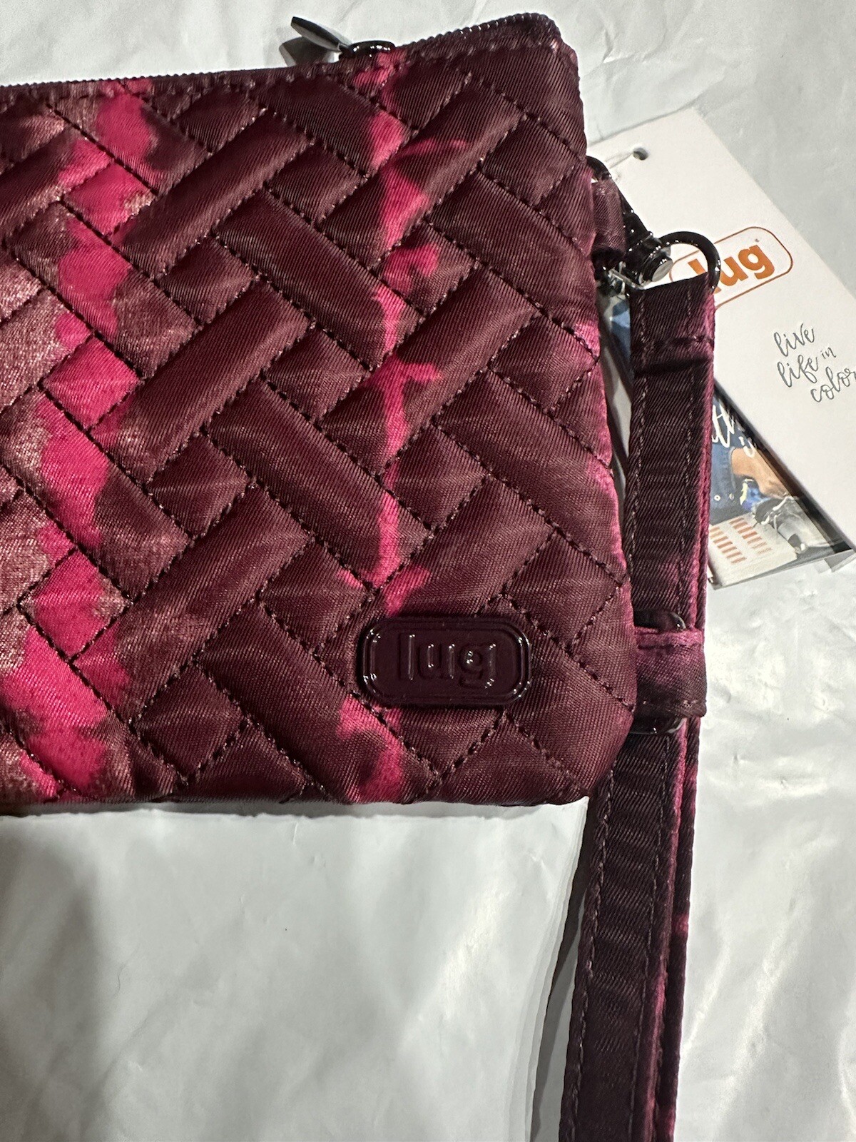 Lug Peekaboo Convertible Wristlet Phone Pouch RFID Red/Maroon