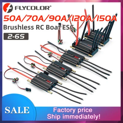 Flycolor Waterproof Brushless ESC 50A/90A/120A/150A 2-6S BEC for Ship RC Boat