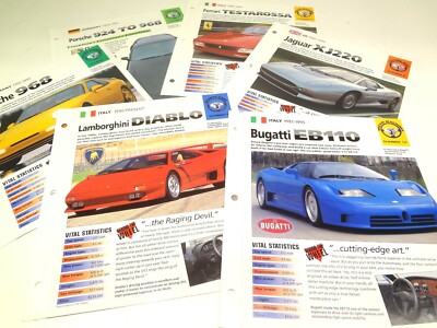 Jaguar XJ220 Lamborghini Diablo Ferrari Porsche Bugatti 110 specs info & photo's