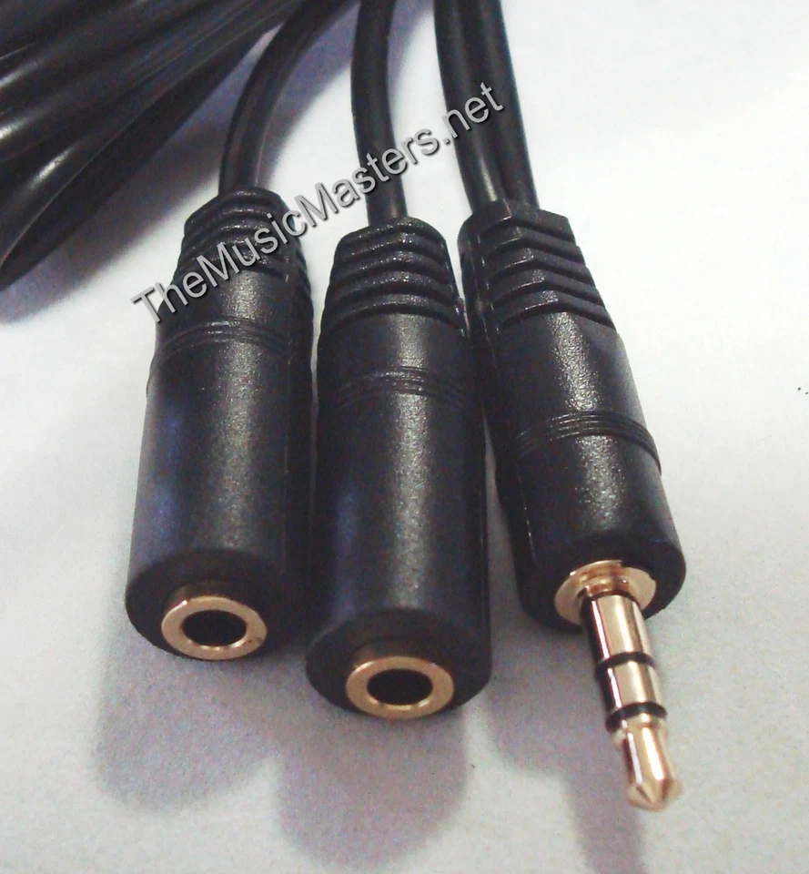 6ft 3.5MM Stereo Male Plug to Dual 3.5MM Jacks Audio Cable Splitter Wire VWLTW - Image 2 of 4