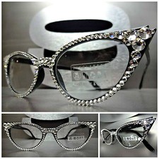 Mujeres DE COLECCIÓN OJO DE GATO Estilo LECTURA GAFAS LECTORES Cristales Transparentes Hechos a Mano
