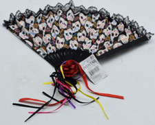 Day of The Dead Skull Hand Held Fan FAST SECURE SHIP