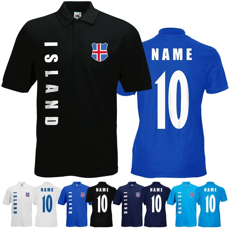 AKYTEX WM 2018 Island Polo-Shirt Trikot Name Nummer