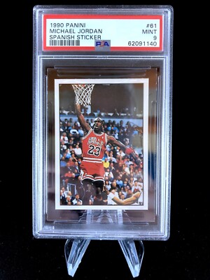 1990 Michael Jordan #61 PSA 9 Panini Spanish NBA 91 Sticker 1990 Michael Jordan #61 PSA 9 Panini Spanish NBA 91 Sticker