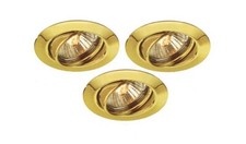PHILIPS MASSIVE 3 Faretti Rotondi Incasso Orientabili 59333 /01/10 ORO Ø 74 GU10