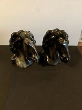 Vintage pair of ceramic horse head bookends