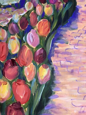油絵 油彩 油彩画 絵 絵画【colorful flower garden】 油絵 油彩 油彩画 絵画 【colorful flower garden】】（油絵