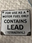 Vintage Authentic Sign Contains Lead Porcelain Sign Gas Station Oil Metal 6x7