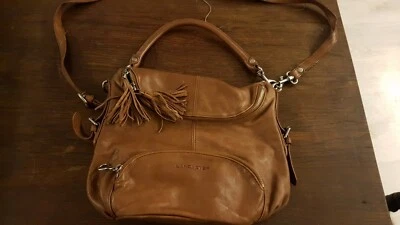 LANCASTER Sac besace cuir  marron  souple bandoulière  bon état - Photo 1/4
