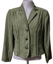 R.q.t. Blazer Womens Xl Solid Long Sleeve Blazer Jacket Green Button Collared