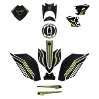 Set 3D Aufkleber Motorrad Grafik Shutz Kompatibel Kawasaki Z 650 2024 Schwarz