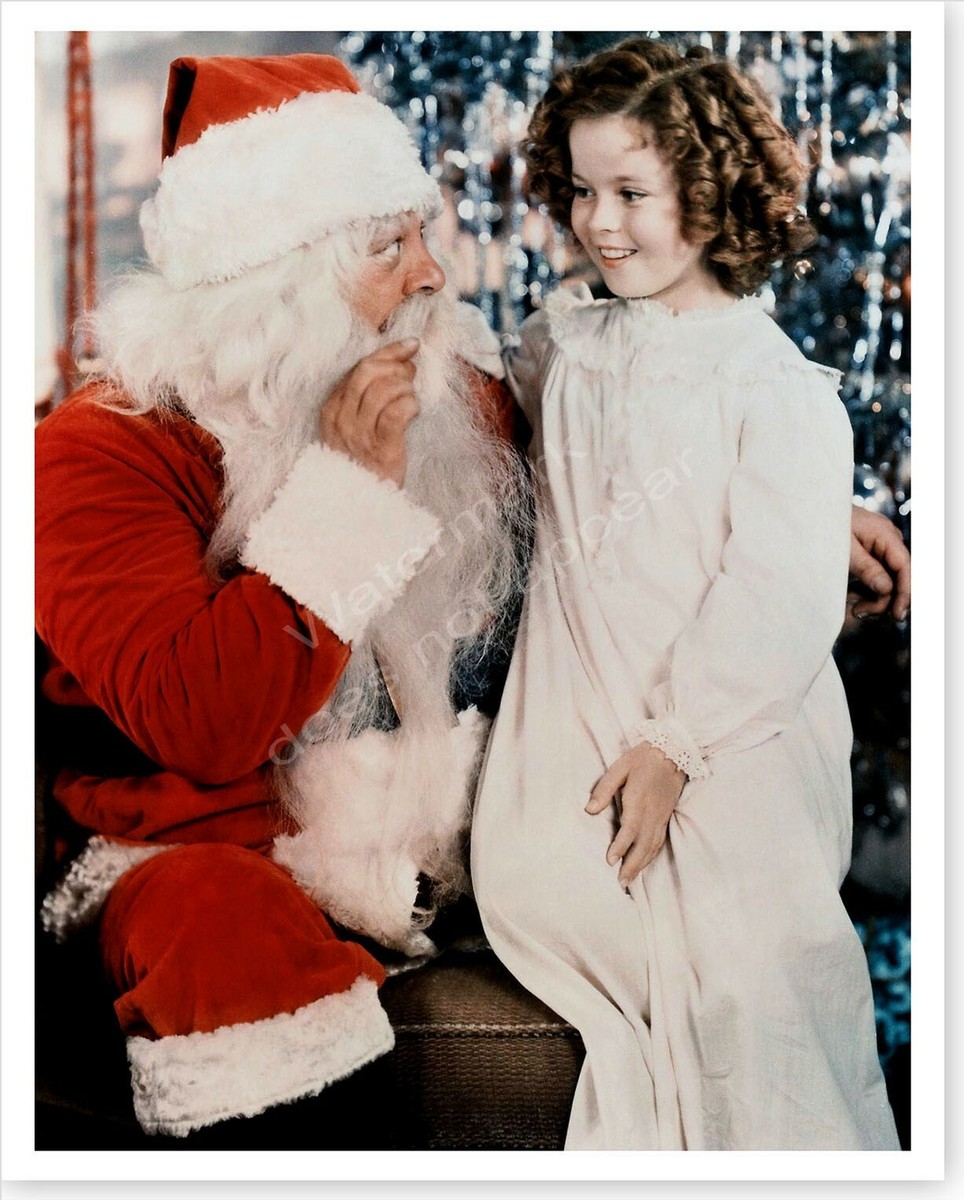 Actress Shirley Temple With Santa Claus Hollywood Silver Halide