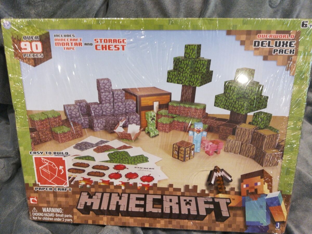 Minecraft Papercraft Overworld Deluxe Set, Over 90 Pieces