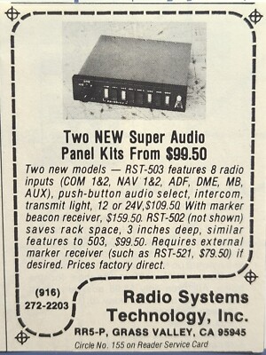 Radio Systems Technology Grass Valley CA Super Audio Panel Vintage Print Ad 1979