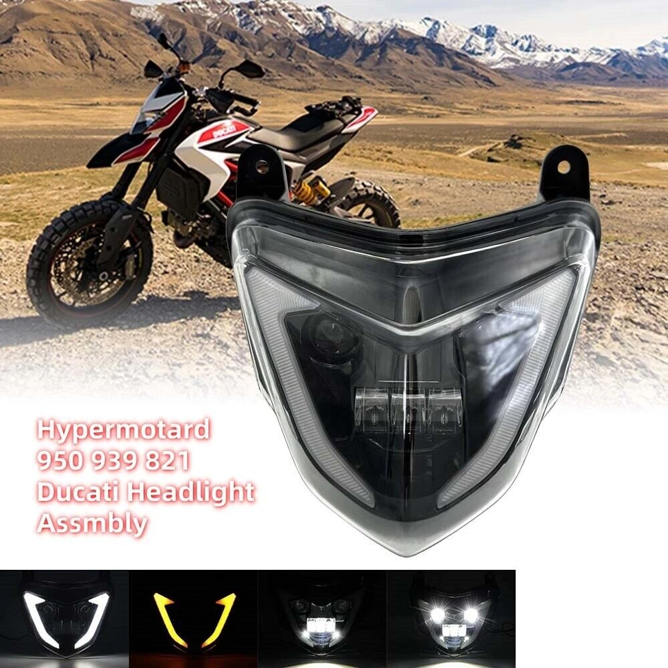 Conjunto de faros LED DRL para Ducati Hypermotard 821 939 SP 2013-2018 Foto 3 de 4