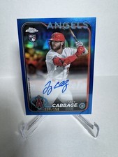 2024 Topps Chrome Trey Cabbage RC Blue Refractor Auto /150 Angels #RA-TCA