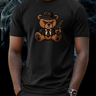 T-Shirt Gangster Teddybär   Süß & Gefährlich, Funshirt Unisex, Geschenk