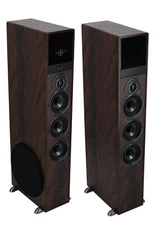 Rockville TM150D Dark Wood Powered Home Theater Tower Speakers 10" Sub/Bluetooth